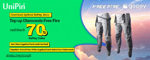 Item Rare Angelical Pants Hadir Kembali! Top Up Diamonds Free Fire di UniPin Cashback 70% Koin GoPay